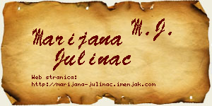 Marijana Julinac vizit kartica